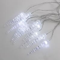 Гирлянда "Айсикл" (бахрома) "Сосульки" 1.5х0.25м LED бел. провод прозр. Neon-Night 303-068