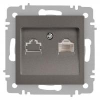 Розетка Accent 6-303-09 информационная RJ45 IP20 СУ титан Intro Б0063642