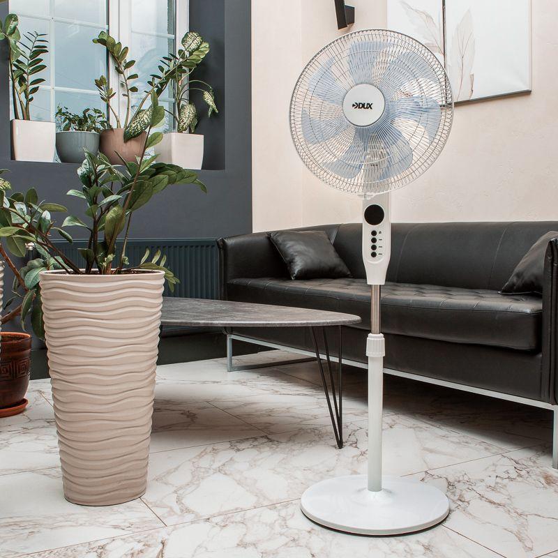 Вентилятор напольный 50Вт 7 лопастей д/у управление бел. DUX 60-0221