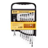 Набор гаечных комбинированных трещоточных ключей с шарниром НТКШ-8 (8-19) KBT-PROFESSIONAL КВТ 91951