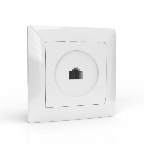 Розетка компьютерная 1-м СП AVA в сборе бел. TOKOV LIGHT TKL-AV-RC1-C01